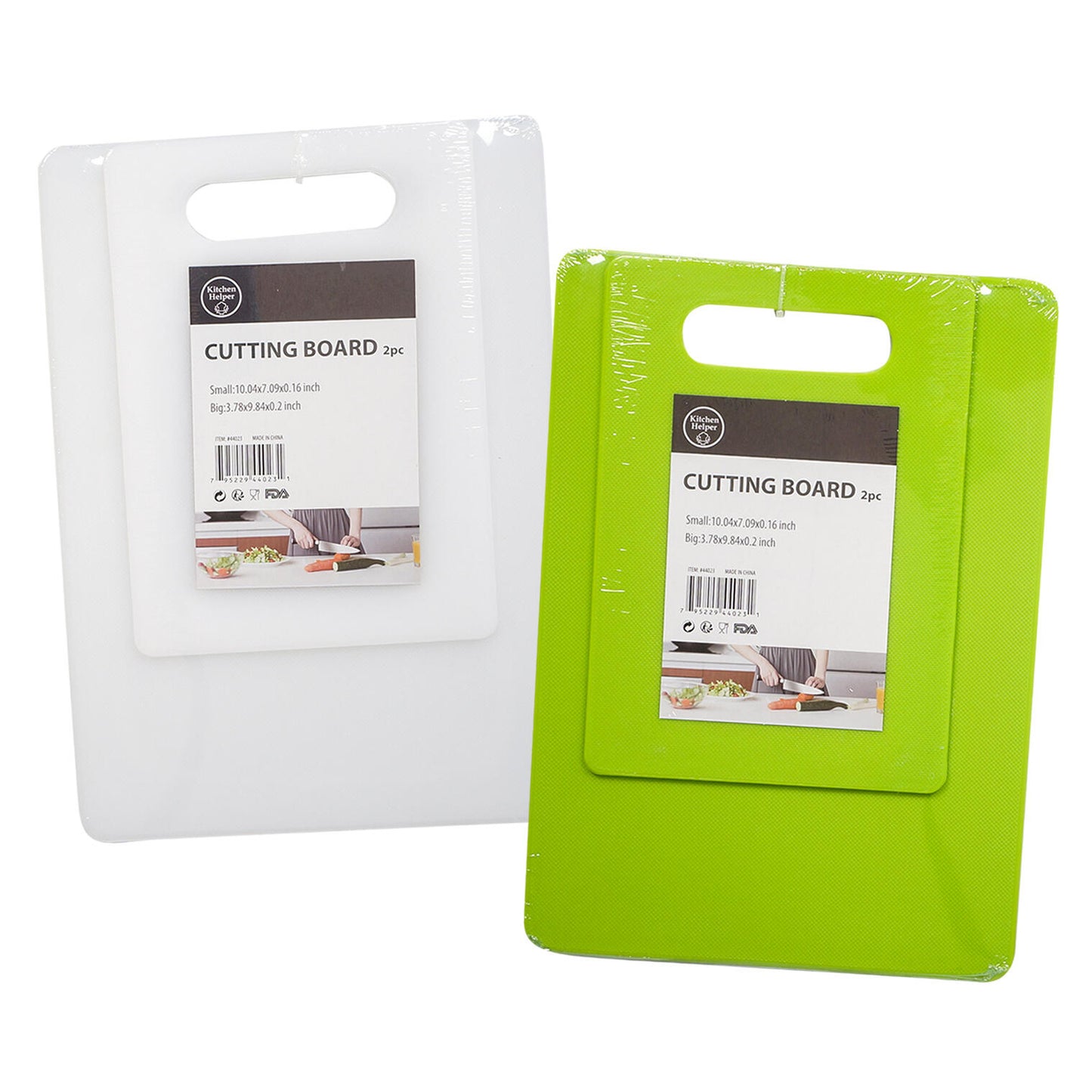 2 Piece Plastic Cutting Board Set- 2 Assortments