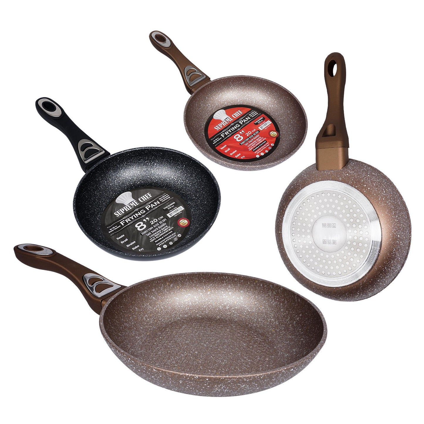 Round Fry Pan W/ Handle- 8"- Assorted