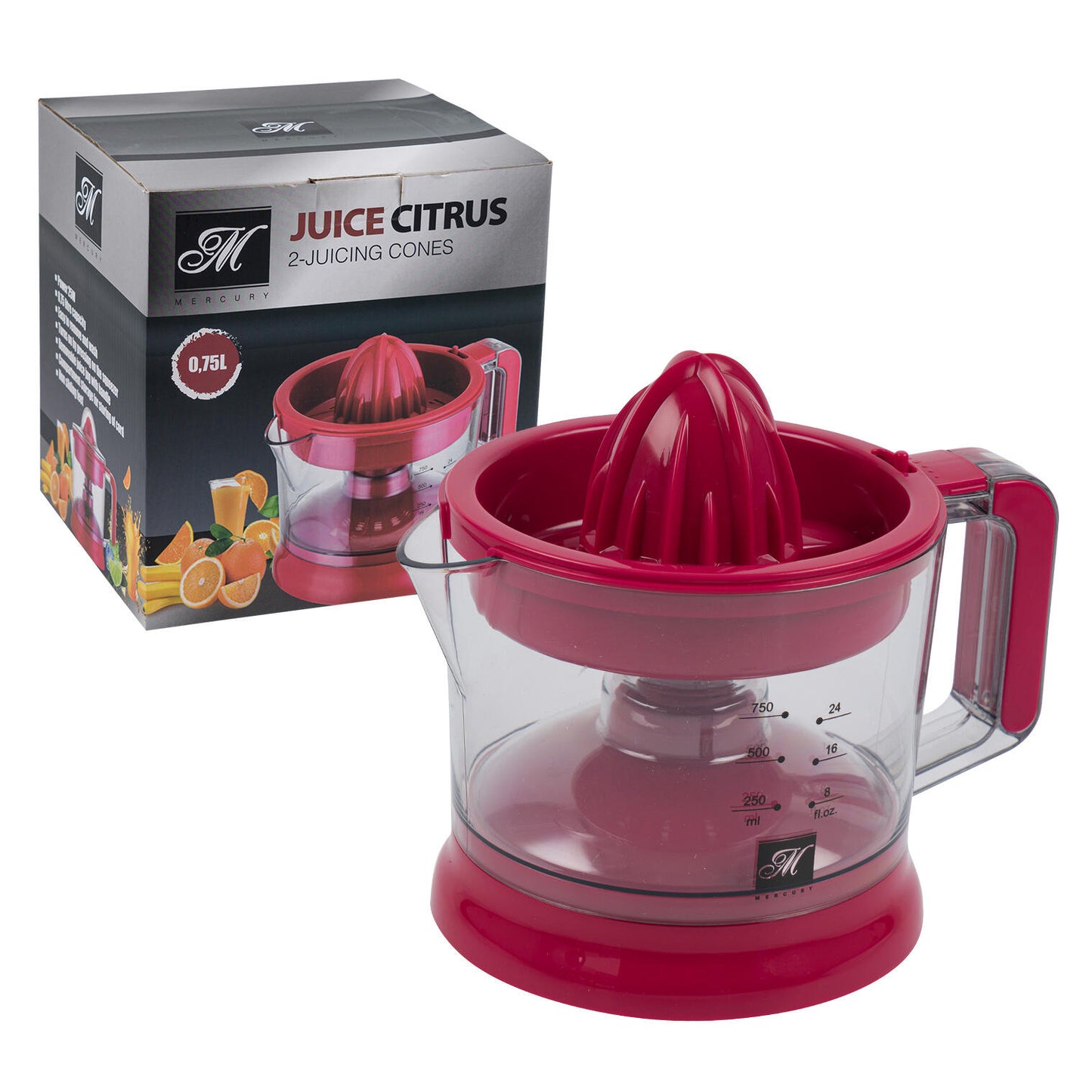 Electric Citrus Juicer- 750 ml- Red