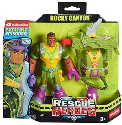 FISHER-PRICE RESCUE HEROES ROCKY CANYON, 6-INCH FIGURE WITH ACCESSORIES