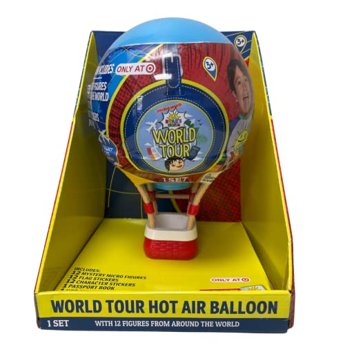 RYAN'S WORLD WORLD TOUR HOT AIR BALLOON - 12 FIGURES FROM AROUND THE WORLD