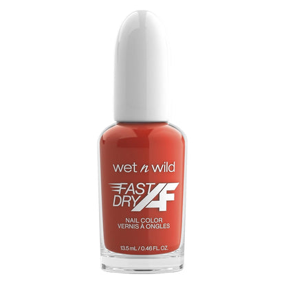 wet n wild Fast Dry AF Nail Polish Color, Orange-Red Toasted | Quick Drying - 40 Seconds | Long Lasting - 5 Days, Shine