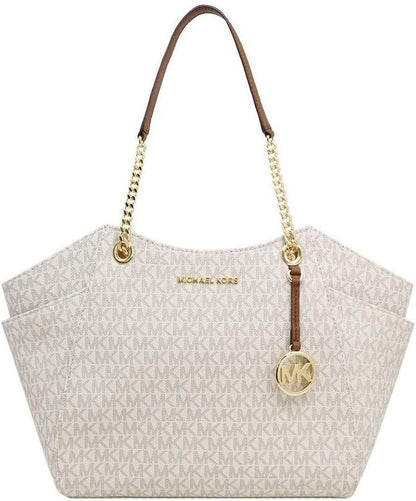 MICHAEL Kors Women's Jet Set Travel Saffiano Large Chain Shoulder Tote, Style