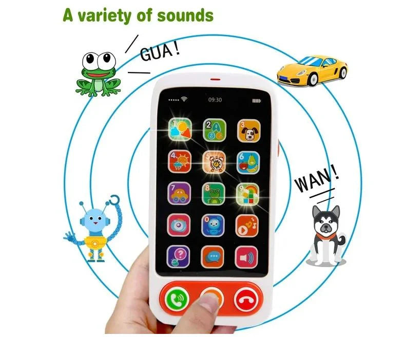 BABY CELL PHONE TOY, KIDS PLAY PHONE WITH BIG TOUCH SCREEN LIGHTS MUSIC EDUCATIONAL TOY FOR AGE 1+