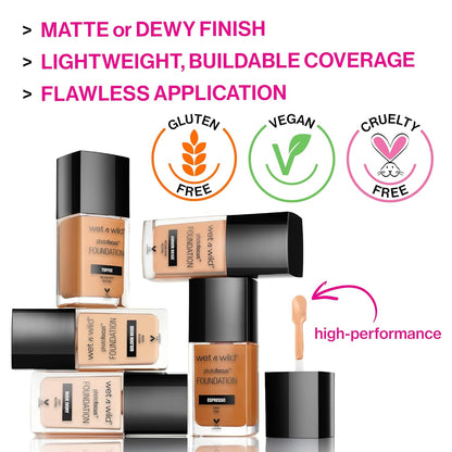 wet n wild Photo Focus Matte Liquid Foundation Neutral Soft Ivory, Vegan & Cruelty-Free