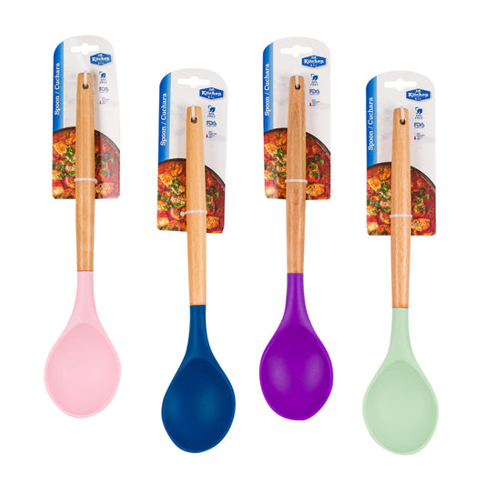 Kitchen and Co Silicone Spoon W/ Wooden Handle