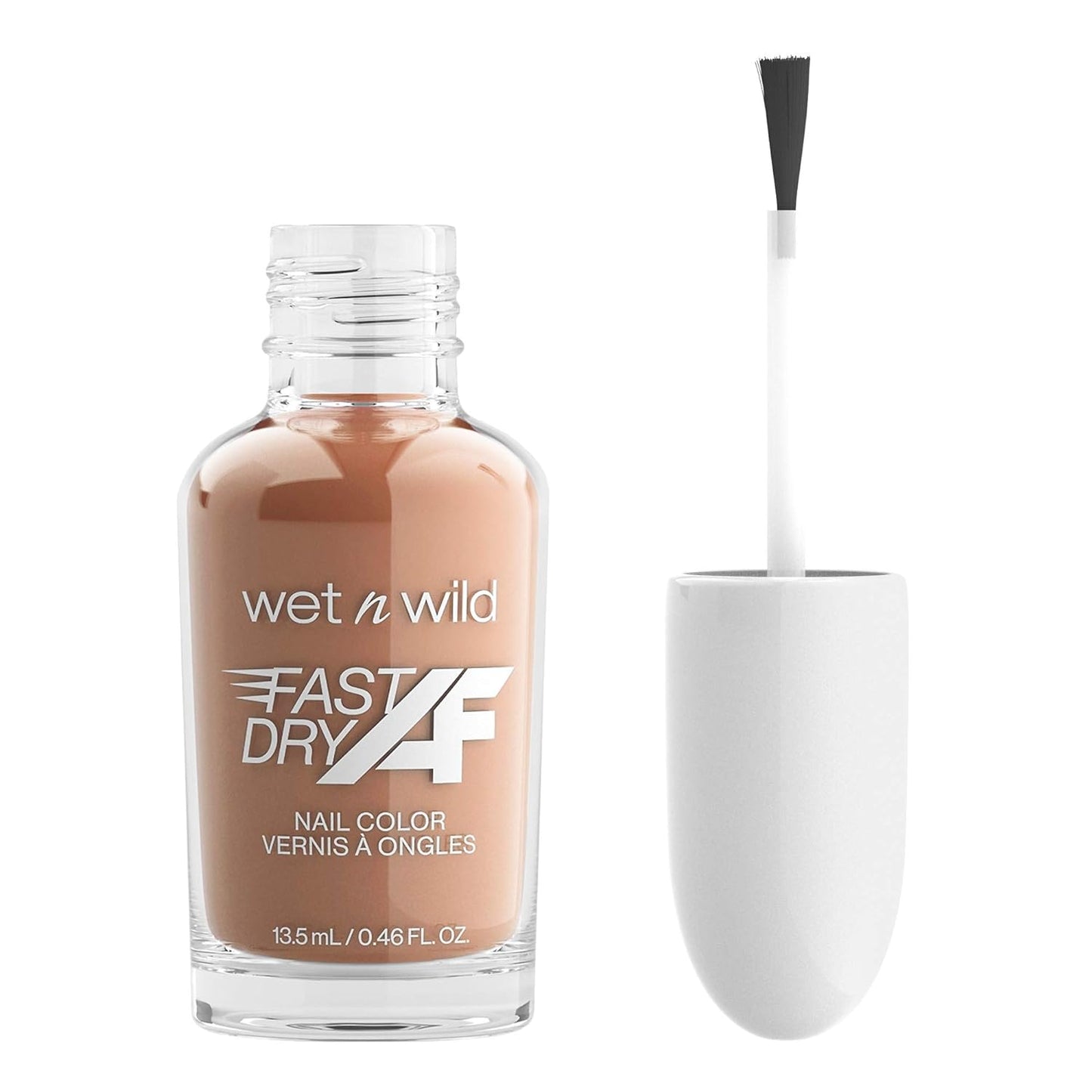 wet n wild Fast Dry AF Nail Polish Color, Fall Brown Sorry, I'm Latte | Quick Drying - 40 Seconds | Long Lasting - 5 Days, Shine