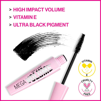 wet n wild Mascara Mega Volume Mascara, Very Black, 0.21 Ounce