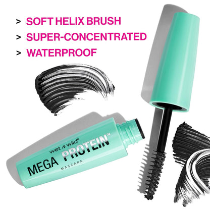 wet n wild Mega Protein Waterproof Mascara, Very Black, 0.21 Ounce,C154A