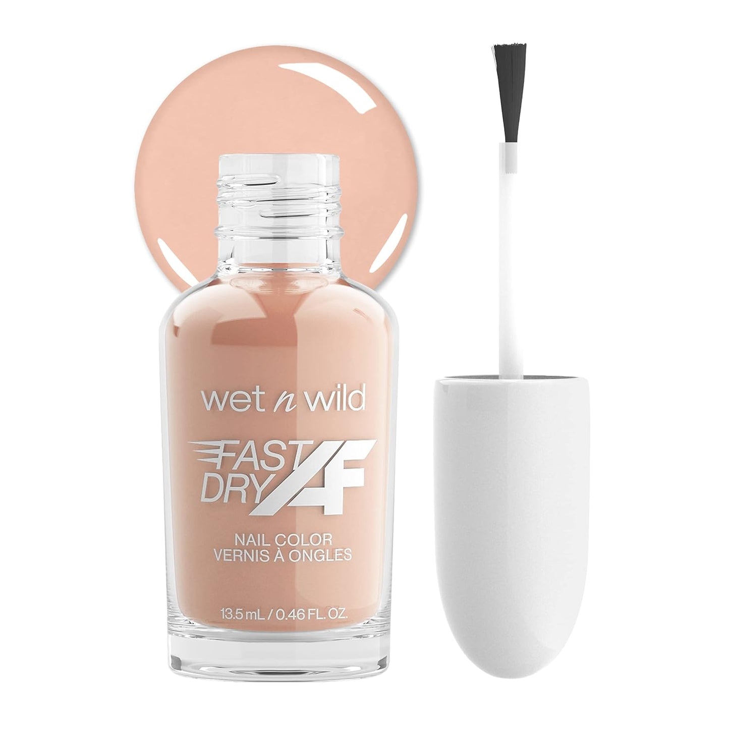 wet n wild Fast Dry AF Nail Polish Color, Fall Brown Sorry, I'm Latte | Quick Drying - 40 Seconds | Long Lasting - 5 Days, Shine