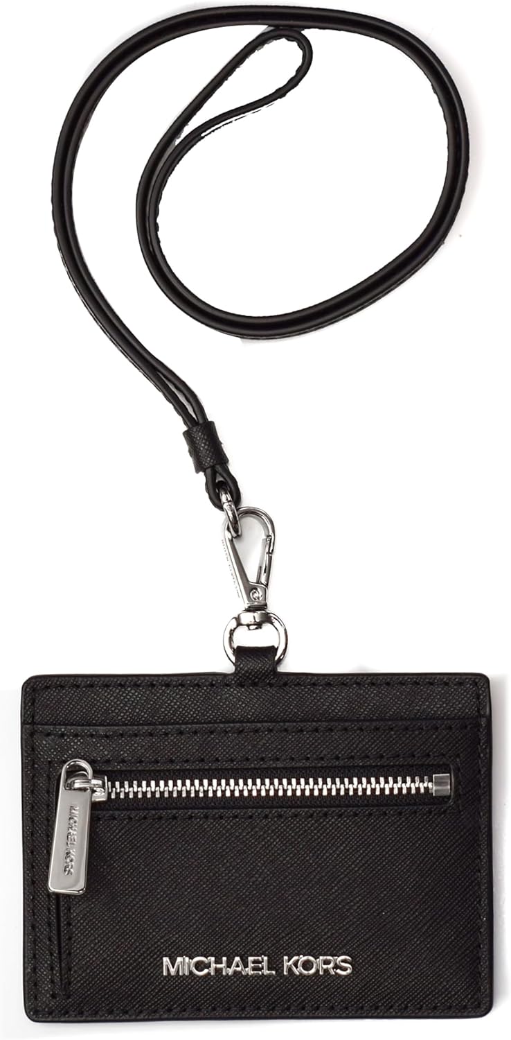 Jet Set Travel Saffiano Leather Card Case Lanyard