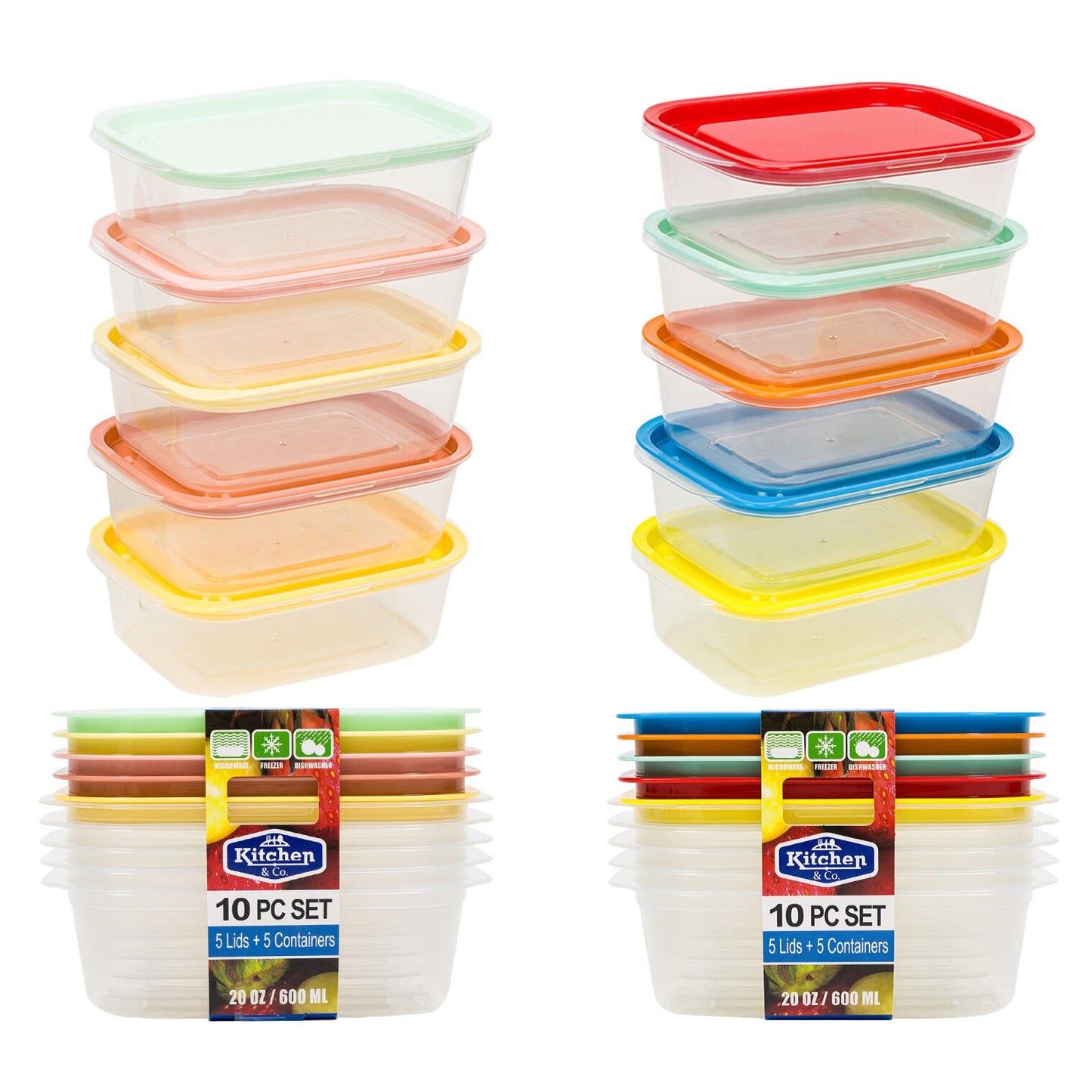 FOOD STORAGE SET W/LID,10pc20o