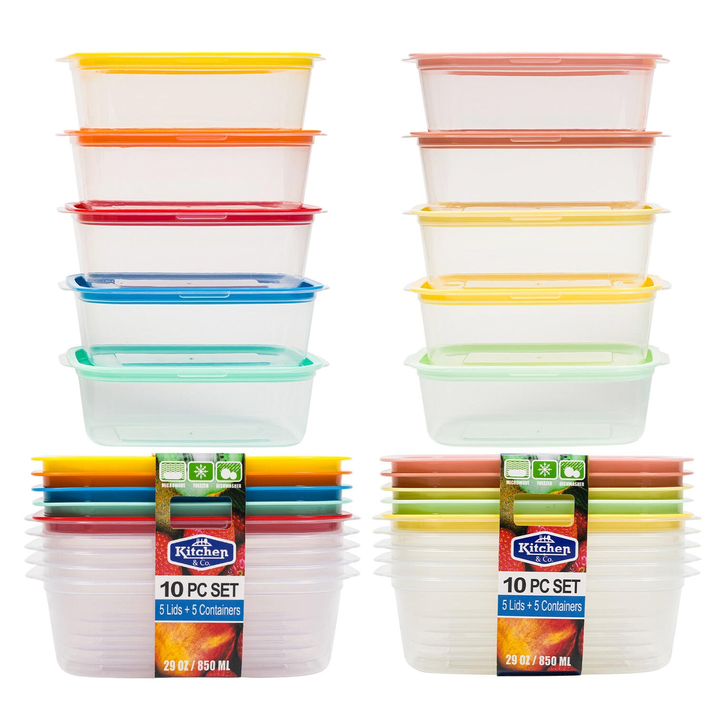 FOOD STORAGE SET W/LID,10pc 29