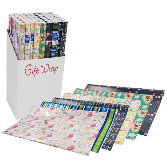 Gift Wrap- 30 sqft- 6 Assorted Designs