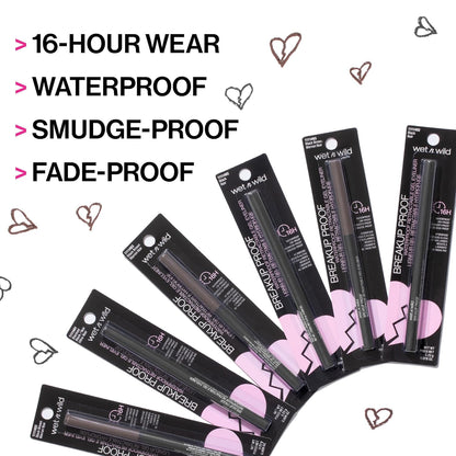 wet n wild Mega Last Breakup Proof Eyeliner, Quick Drying, Waterproof, 16-Hour Wear - Cruelty-Free & Vegan - Black