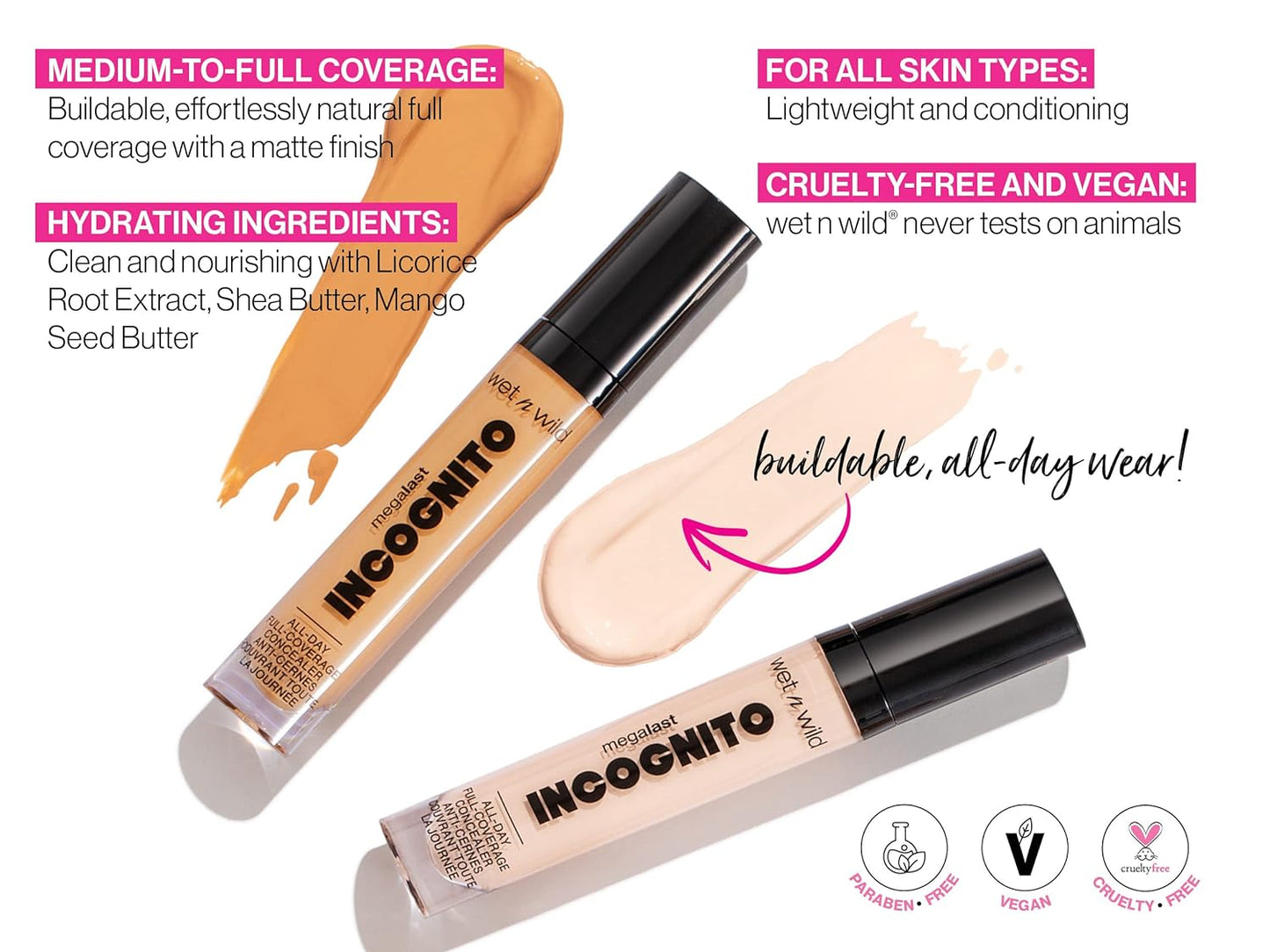 wet n wild Mega Last Incognito All-Day Full Coverage Liquid Matte Concealer,