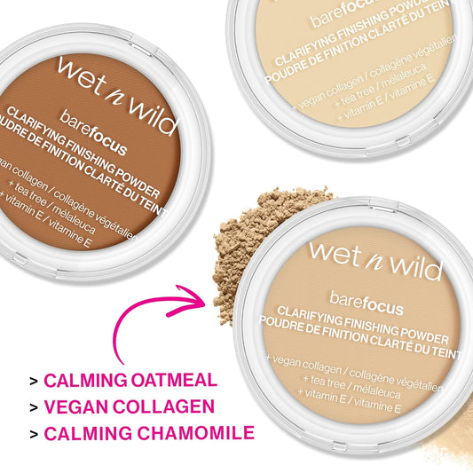 wet n wild Bare Focus Clarifying Finishing Powder | Matte | Pressed Setting Powder Light-Medium