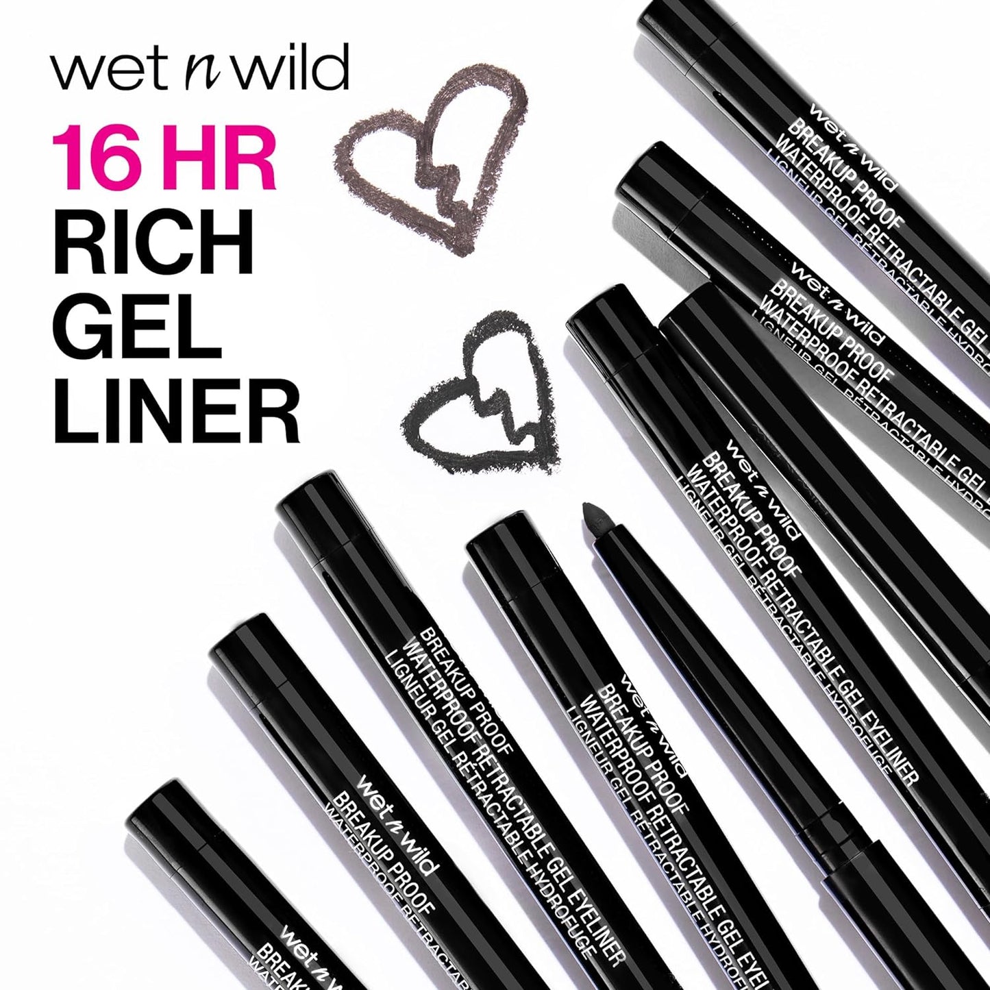 wet n wild Mega Last Breakup Proof Eyeliner, Quick Drying, Waterproof, 16-Hour Wear - Cruelty-Free & Vegan - Black