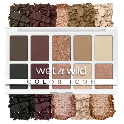 wet n wild Color Icon 10-Pan Eyeshadow Makeup Palette, Blue Lights Off, Long Lasting, Shimmer, Metallic, Glittery, Matte, Rich Smooth Pigment, Cruelty Free