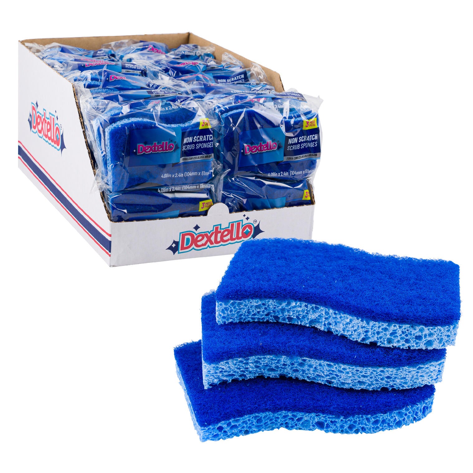 3pk Non-Scratch Scrub Sponge