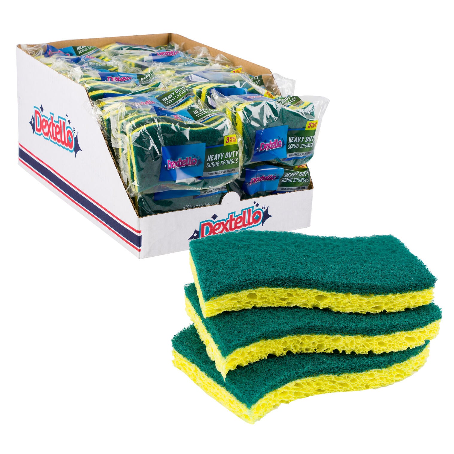 3pk Heavy Duty Scrub Sponge