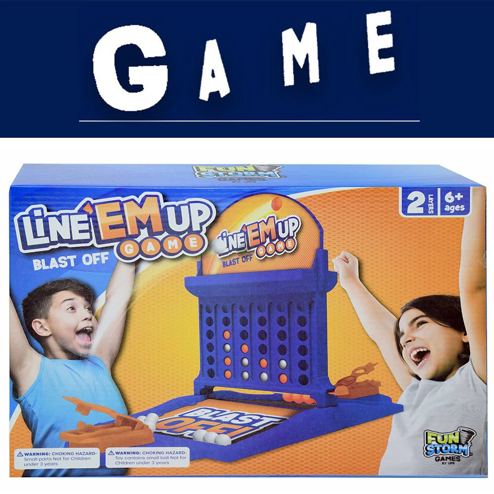 FUN STORM LINE 'EM UP BLAST OFF GAME IN BOX - 2 PLAYER GAME