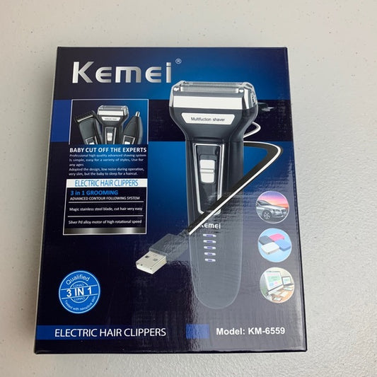 Kemei KM-6559 Professional Electric Hair Clipper Cordless USB Rechargeable Razor Men's Trimmer Beard Nose Hair Trimmer