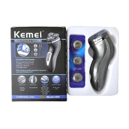 KEMEI  3D Floating Head Rechargeable Electric Shaver for Men Nose Beard Trimmer Shaving Razor Barbeador Rasoir Electrique