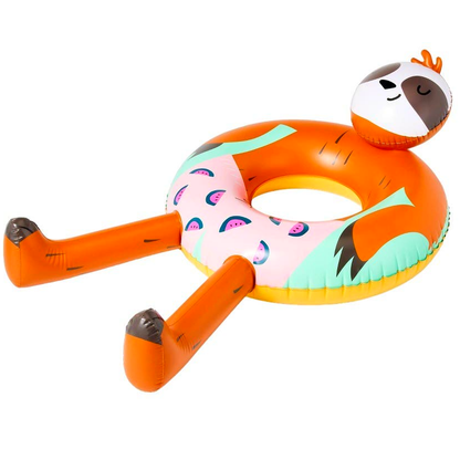 Sloth Pool Float for Kids Sun Squad 5 Foot Long Inflatable Swim Tube Ages 6+